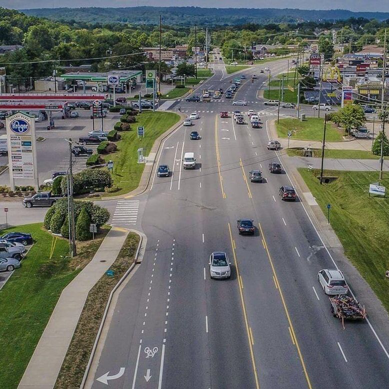 aerial view of streets